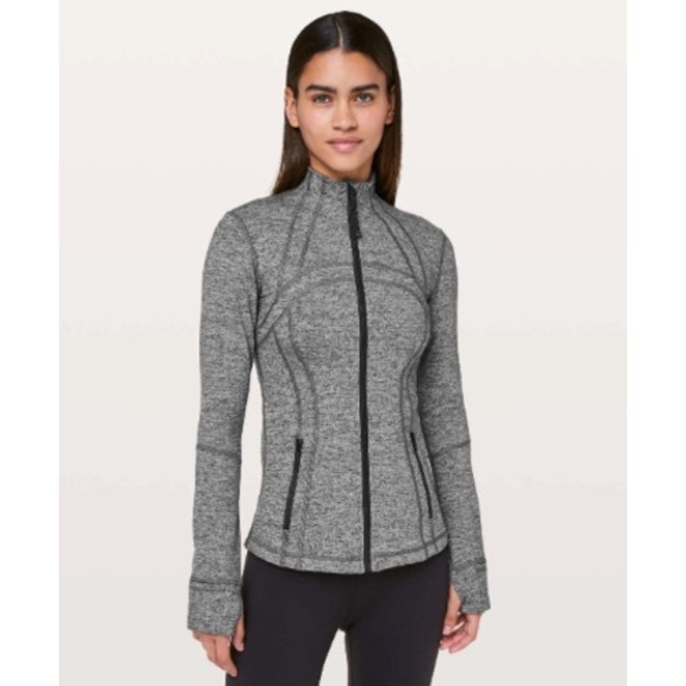 Lululemon Define Jacket Size 6 Heathered Black Athletic Yoga Running Full Zip